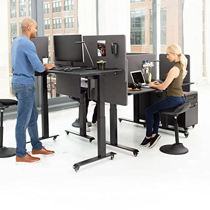 Stand Up Desk Store ReFocus Clamp-on Acoustic Desk Divider Privacy Panel that Reduces Noise and Visual Distractions (Ash Gray, 59" x 23.6") - color: Ash Gray, size: 60" X 24"