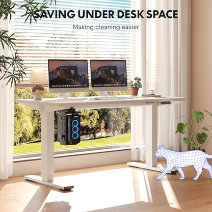 FLEXISPOT EN2 55"x28" Electric Standing Desk with PC Stand Bundle, White - color: White Top + White Frame, size: 55x28 | PC Stand