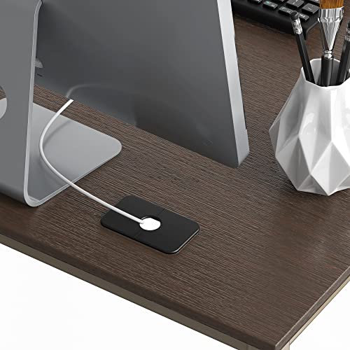 SHW Mission 55 x 60 L-Shape Home Office Computer Desk, Espresso - color: Espresso, size: 55-Inch L-Shaped