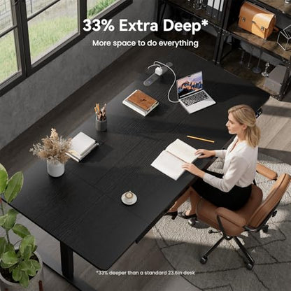 HLDIRECT 79" Electric Standing Desk with Power Outlets & 2 Drawers, Black | 31.5" Extra Wide Desktop Up to 176lb, 28"–46" Height Range & 3 Memory Presets, Integrated Cable Management, Quick Assembly - color: Black, size: 79 inch