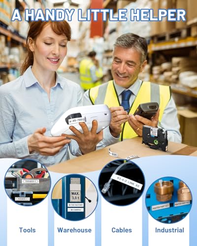 Label Maker Machine with Tapes, D210S Waterproof Laminated Labeler Portable - color: Gray
