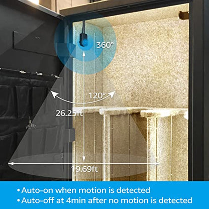 TORCHSTAR 4pcs 12 Inch LED Safe Lighting Kit, Motion Sensor, 3000K | UL Power Adapter, Input 100-240V, Linkable Gun Safe Light Bars, 600LM, for Under Cabinet Locker Closet Showcase, Warm White - color: Warm White (3000K)