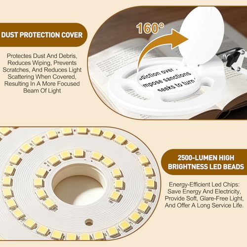Facial 10X Magnifying Lamp for Esthetician, 2500 Lumens, Stepless Dimmable, Adjustable Swing Arm, LED Lighted Standing Mag Floor Lamp for Eyelash Extensions, Tattoo, Crafts, Nail Art, Pedicure - color: White