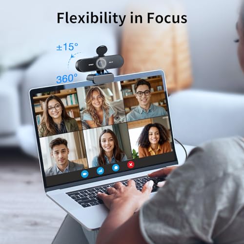 EMEET NOVA 4K Webcam for PC, Ultra 4K HD, PDAF Autofocus, Dual Omni Mics | 73° FOV, Auto Light Correction, USB-A, Privacy Cover, Ideal for High-End Business Meetings&Live Streaming - style: 4K PDAF Focus 2 Mics