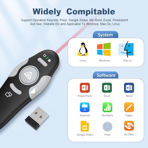 QUI 2 Pack Wireless Presentation Clicker Remote,USB Black Purple - color: Black Purple, style: USB