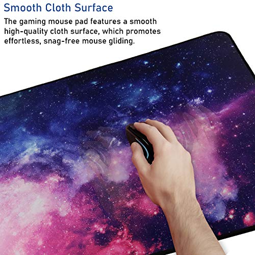 Gaming Mouse Pad,31.5x15.7x0.12 inch Waterproof Computer Keyboard Mouse Mat - color: Galaxy, size: 31.5L x 15.7W inches
