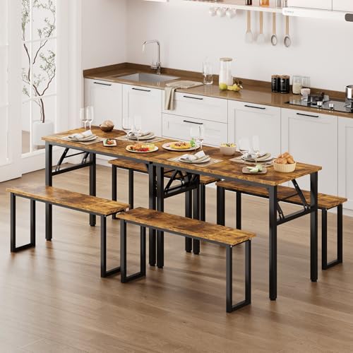 Need Office Computer Desk 35.8 Inch Sturdy Folding Laptop Table Retro | Black Frame Writing Gaming Work Table/Foldable Home Office Desk/Sewing Table, No Assembly Required - color: Rustic Brown & Black Frame, size: 35.8inch