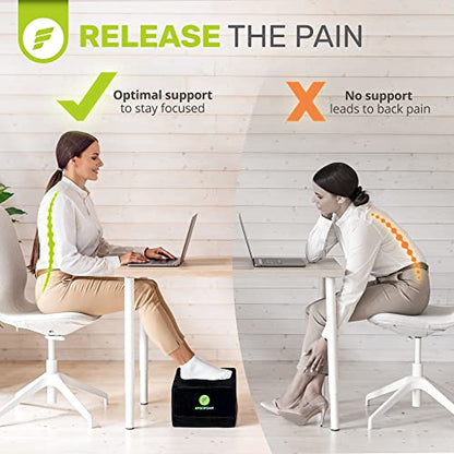 ErgoFoam XL Foot Rest for Under Desk at Work for Stools & High Chairs Chiropractor-Endorsed 2in1 Adjustable Under Desk Footrest Ergonomic High-Density Compression-Resistant Foam Nonslip Foot Rest - size: Extra Large