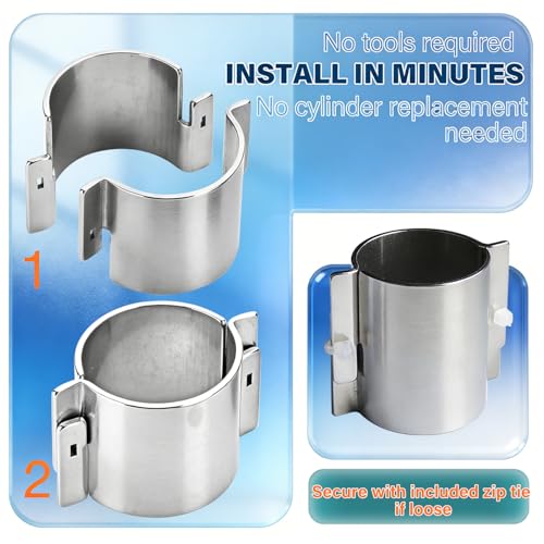Office Chair Sinking Stopper Lifting Rod Fix Pipe Clamp Kit to Sinking|Made of Steel Strong Enough to Support Maximum 760 Pounds | No More Sink & No Need to Replace Chair Gas Lift Cylinder - Silver