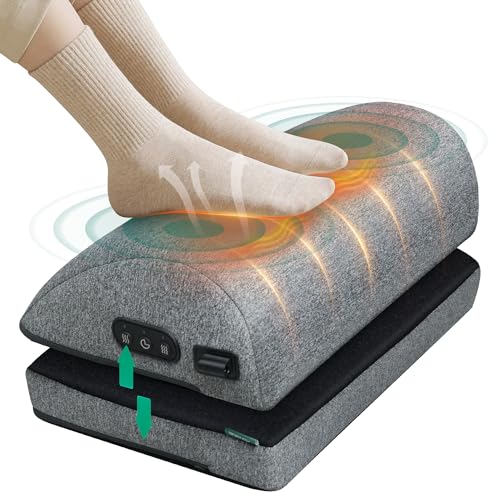 Snailax Heated Foot Rest Under Desk, Adjustable Height Foot Stool with Heat | FSA Eligible, 2026 Upgraded, 2 Heat Levels, 3 Vibration Modes, Foot Warmer for Office Chair, Gaming Home Desk Use - color: A.grey