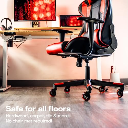 The Office Oasis Original Office Chair Wheels (As Seen On PBS), Red - color: Red