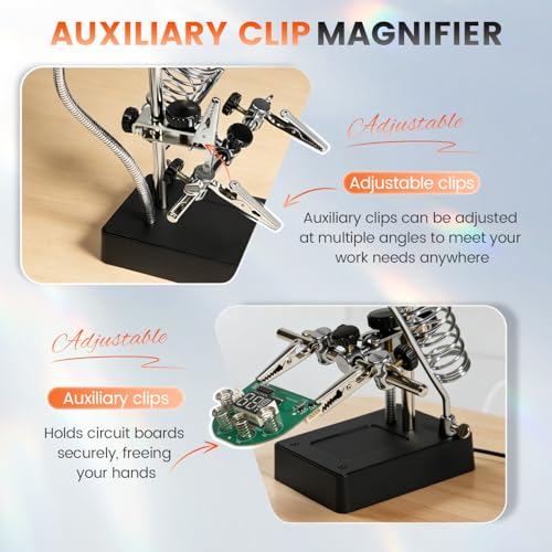 Soldering Helping Hands with LED Light and Magnifier