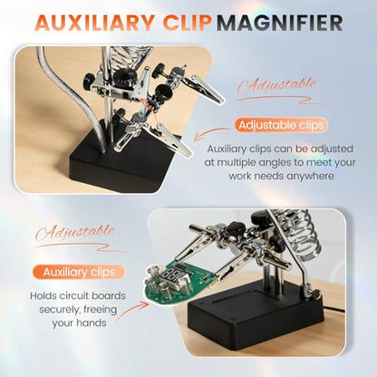 Soldering Helping Hands with LED Light and Magnifier