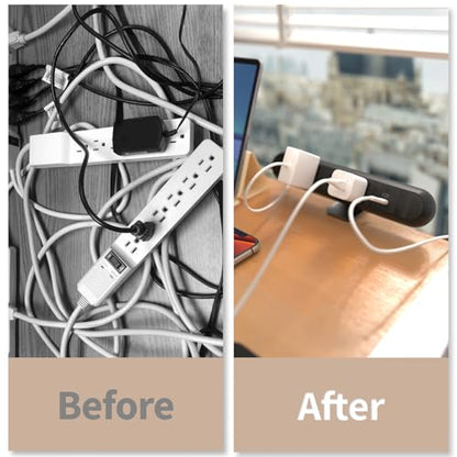FOH Aluminum Desk Clamp Power Strip, 3 Port Clamp 1875W, 6FT Cable | Multi-Contact USB Power, Power Socket Surge Protector with Switch, 3 in 1 Desk Stand with 3CA, with USB-A & USB-C, Round - size: Round