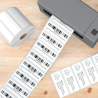 3 x 1 Inch Direct Thermal Labels, 12 Rolls, 15,600 Labels | Compatible with Zebra, Rollo and Other Desktop Direct Thermal Printers, Permanent Adhesive, Easy-Tear Perforations - size: 3" x 1"