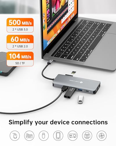 USB C Docking Station Dual HDMI Adapter, 11 in 1 Multi Display Docking Station Dual Monitor with 2 HDMI, VGA, 100W PD, 4 USB, USB C Hub Multiport Dongle Compatible with MacBook/Dell/HP/Lenovo Laptops | Multi Display with 2 HDMI, VGA, 100W PD, 4 USB, Hub M