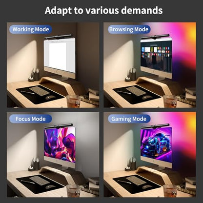 Monitor Light Bar, USB Reading LED Task Lamp with Touch Control, No Screen Glare Dimmable Desk Lamp Computer Monitor Light Bar for Home Office Gaming,Work with Alexa and Google Assistant - style: RGB Backlight