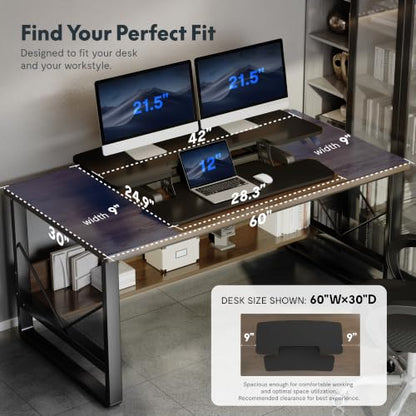 FLEXISPOT Standing Desk Converter, 42", Black - color: Black, size: 42"