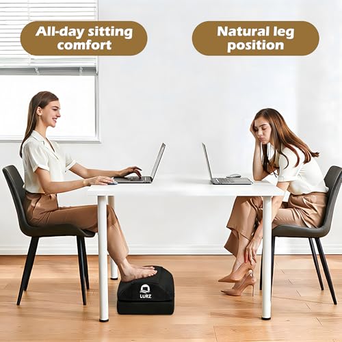 Ergonomic Foot Rest Under Desk for Office Desk Accessories – Adjustable Height Memory Foam Foot Stool Under Desk for Home Office Chair & Gaming Chair – for Back & Hip Pain Relief