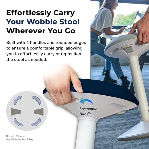 Standing Desk Stool Chair, Height Adjustable Stool 21-31 inch for Office and Classroom, Swivel seat, Anti-Slip Bottom Ergonomic Wobble Stool with Rocking Motion, Blue - color: Blue, size: 21-31 inch
