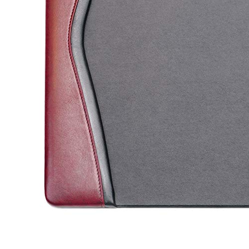 Dacasso Burgundy Leather 25.5" x 17.25" Side Rails Desk Pad - color: Burgundy, size: 25.5" x 17.3"
