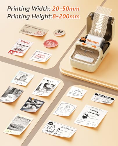 NIIMBOT B21 Pro Label Maker, 300DPI Red-Black Printing Label Printer, White | Sticker Maker for Home Organization, Craft, Photo Print, Study Graphics, Scrapbook, Come with Red-Black Printing Tapes - color: Beige