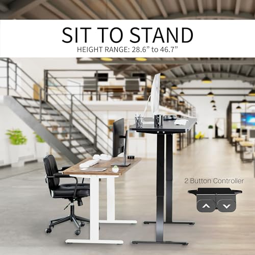VIVO Black 71 x 30 in Standing Desk, DESK-KIT-0W7B - color: Black Top / White Frame, size: 71 x 30 inch