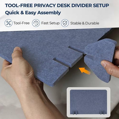 Desk Privacy Divider [2-Pack] 24" x 16" Freestanding Felt Panel - size: 2-Pack