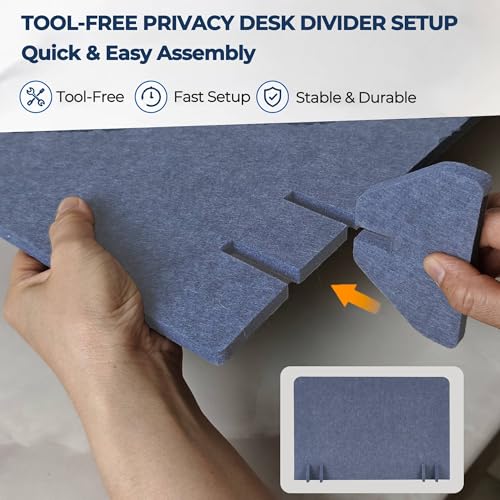 Desk Privacy Divider [6-Pack] 24" x 16" Freestanding Felt Panel - size: 6-Pack