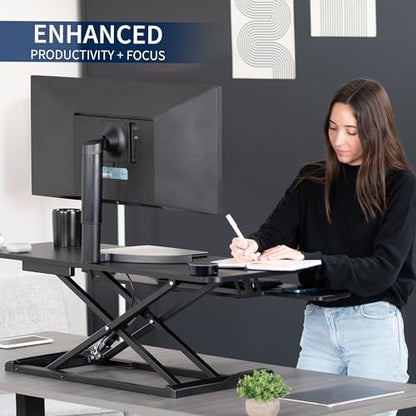 VIVO Black 42 in Standing Desk Converter, DESK-V042KB - color: Black, size: 42"