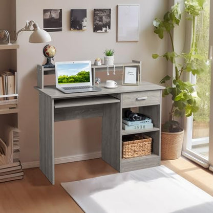 Karl home Computer Desk Study Writing Desk, Grey - color: Grey, size: with Keyboard 1