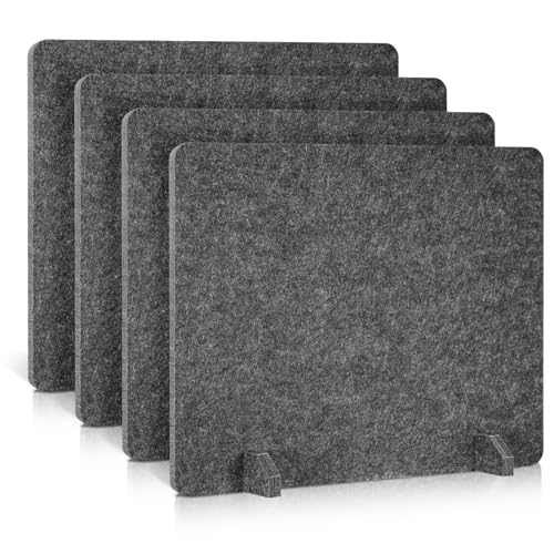 4 Pack Acoustic Desk Dividers Desk Partition (Dark Gray) - color: Dark Gray, size: 4 Pack