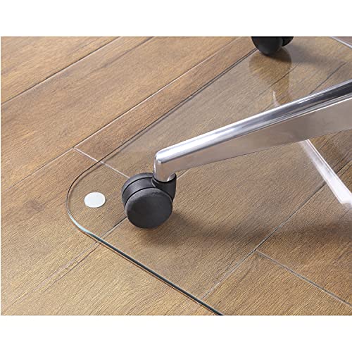 Lorell Tempered Glass Chairmat, 44" Width x 50" Depth x 0.25" Thickness, Clear, 1 Each - size: 44" x 50"