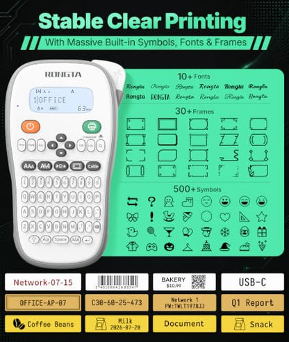 Rongta TH110 Handheld Label Maker Machine 12mm Laminated Labeler