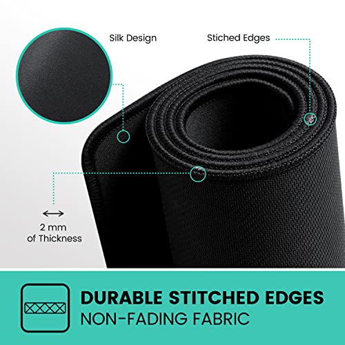 Perixx DX-1000L Waterproof Gaming Mouse Pad with Stitched Edge - Non-Slip Rubber Base Design for Laptop or Desktop Computer - L Size 12.60x10.60x0.08 Inches - size: 12.6L x 10.6W inches