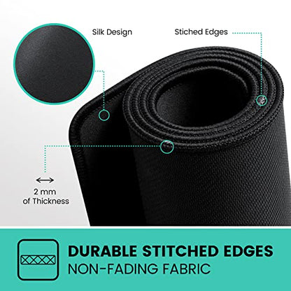 Perixx DX-1000L Waterproof Gaming Mouse Pad with Stitched Edge - Non-Slip Rubber Base Design for Laptop or Desktop Computer - L Size 12.60x10.60x0.08 Inches - size: 12.6L x 10.6W inches