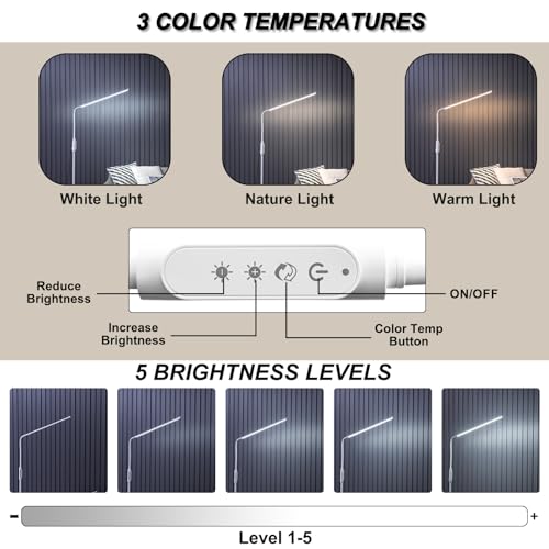 CGBE Floor Lamps for Living Room: 23.6" Extra-Long Floor Reading Lamp