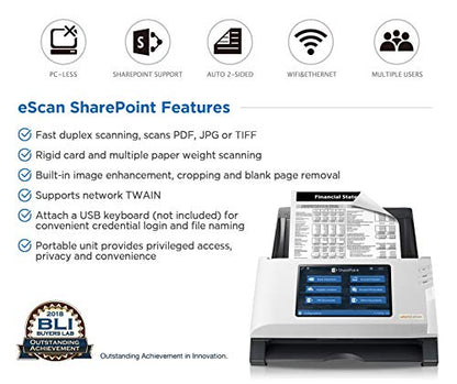 Plustek eScan SharePoint - Network Document Scanner SharePoint/Office 365