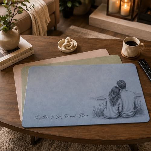Custom PU Leather Desk Mat, Personalized Mouse Pad with Photo, Large Keyboard Blotter and Table Protector for Office Work, Gaming, Writing, Dad Birthday Fathers Day Gift for Men Home Décor,03 - color: Design 3