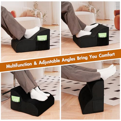 Foot Rest Under Desk,Ergonomic Foot Rest Office Comfort Foot Stool at Work - color: Black