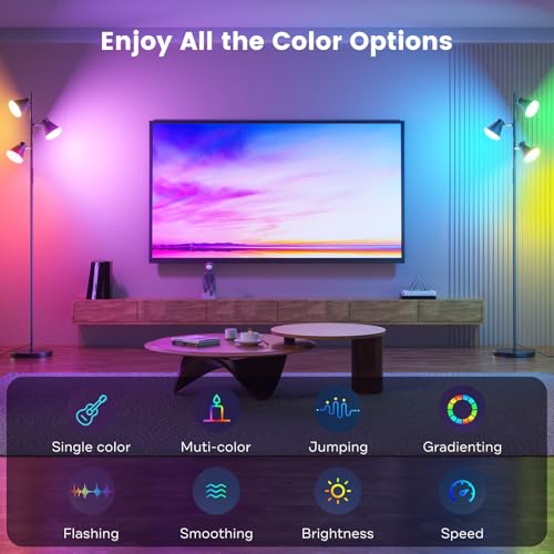 SIBRILLE 36W LED Tree Floor Lamp with Remote for Living Room Bedroom - color: RGB (Red, Green, Blue)