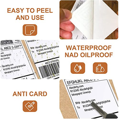 MFLABEL 4x6 Direct Thermal Labels (8000 Labels) 4" x 6" Perforated Shipping Labels Compatible with Zebra Printers Fanfold Thermal Label Stickers for Shipping Packages - 4 Stacks White Labels - size: 2000 Labels/Stacks White