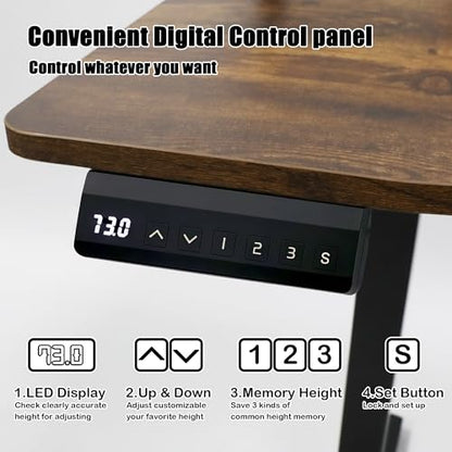 MSZ Sit & Standing Desk, Adjustable Height Electric Sit Stand Up Down Computer Table, 48x24 Inch Ergonomic Rising Modern Lift Motorized Gaming Desktop Work Home Office (Brown-Double Bookcase) - color: 4-brown-double Bookcase