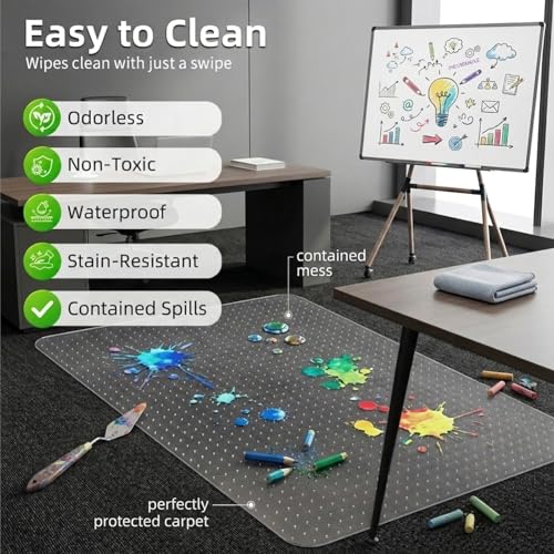 Office Chair Mat for Low-Pile Carpet 36" x 48", 2-Pack Office and Home Set | Clear PVC With Anti-Slip Studs, Prevents Carpet Wear From Rolling Chair Wheels, Smooth Glide Surface For Easy Daily Rolling - size: 2 pcs 36" x 48" (for low-pile carpet)