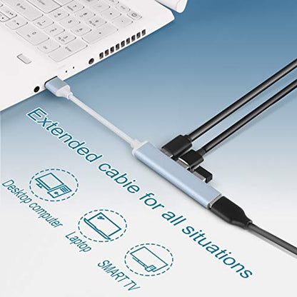 4-Port USB Hub Port Splitter: USB Port Expander - size: 1-Pack