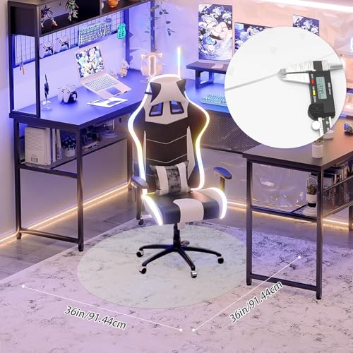 Non-Slip Office Chair Mat for Carpet, 35 x35Inches Clear Plastic Desk Mat for Rolling Chairs, Waterproof and Oil-Resistant, Anti-Fatigue Mat for Standing Desk - color: Carpet-round 36*36