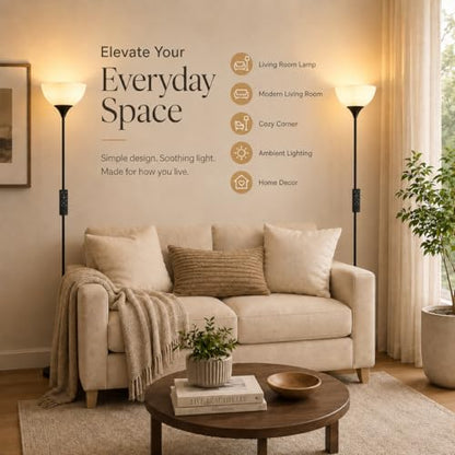 PESRAE Floor Lamp, Remote Control, Stepless Brightness & Color Temperature - color: Matte Black