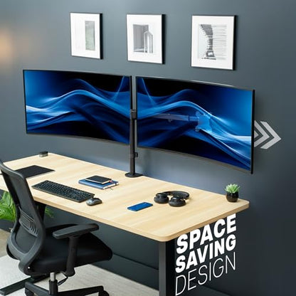 VIVO Premium Dual Ultra Wide LCD LED 40 to 45 inch Monitor Desk Mount, Heavy Duty, Adjustable Telescoping Arms, Flush Wall Setup, Fits 2 Screens, Black, STAND-TS45C - color: Black, size: 40" to 45"