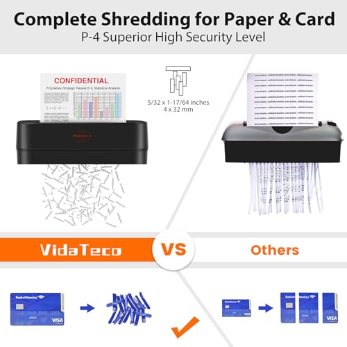 VidaTeco 6-Sheet Cross Cut Paper Shredder for Home Office, 3.04-Gallon Bin - size: 6 sheet