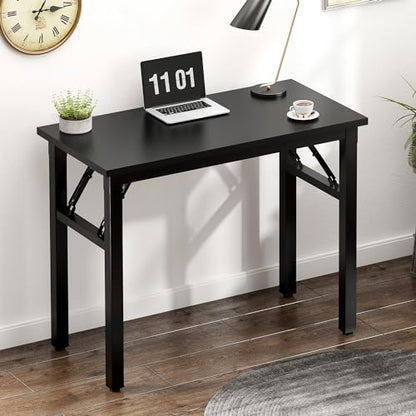 Need Small Folding Computer Desk, 31.5 Inch Writing Table, Black - color: Black, size: 31.5 inches